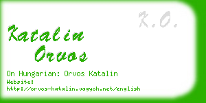 katalin orvos business card